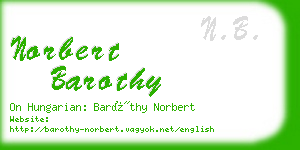 norbert barothy business card